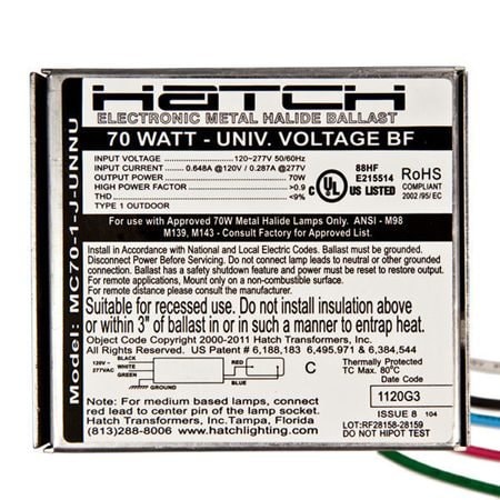 ILC Replacement for Hatch Lighting Mc70-1-j-unnu Ballast MC70-1-J-UNNU